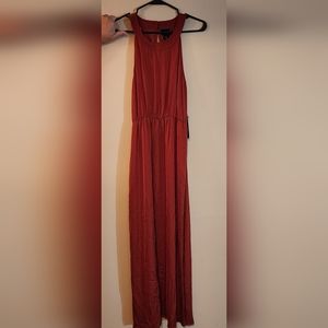 Silky rust colored maxi dress